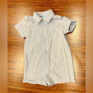 Bella Bliss button down cotton collared short onsie outfit romper size 3T EUC